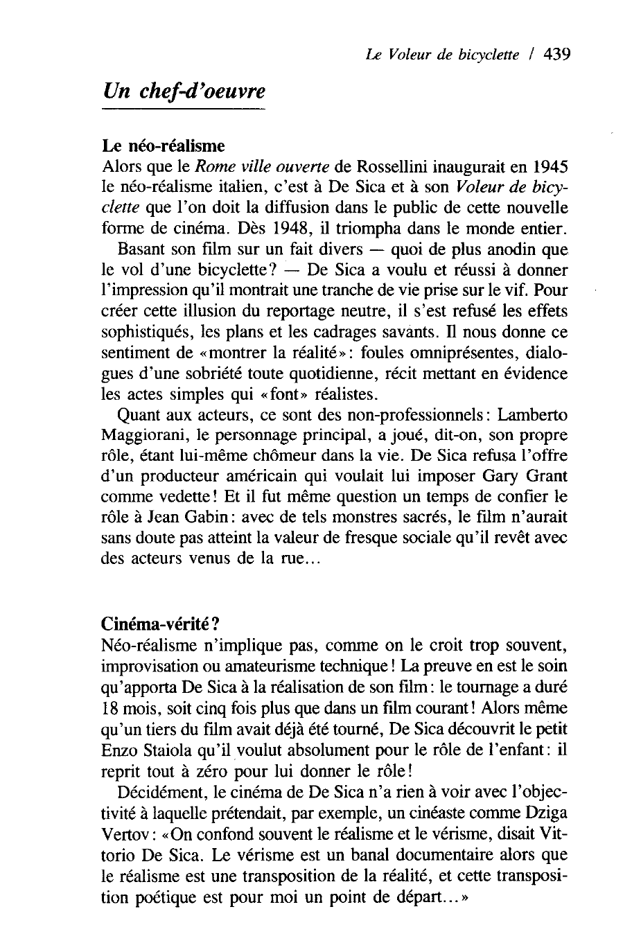Prévisualisation du document Le Voleur de bicyclette 1948 Vittorio De Sica (1901-1974)
