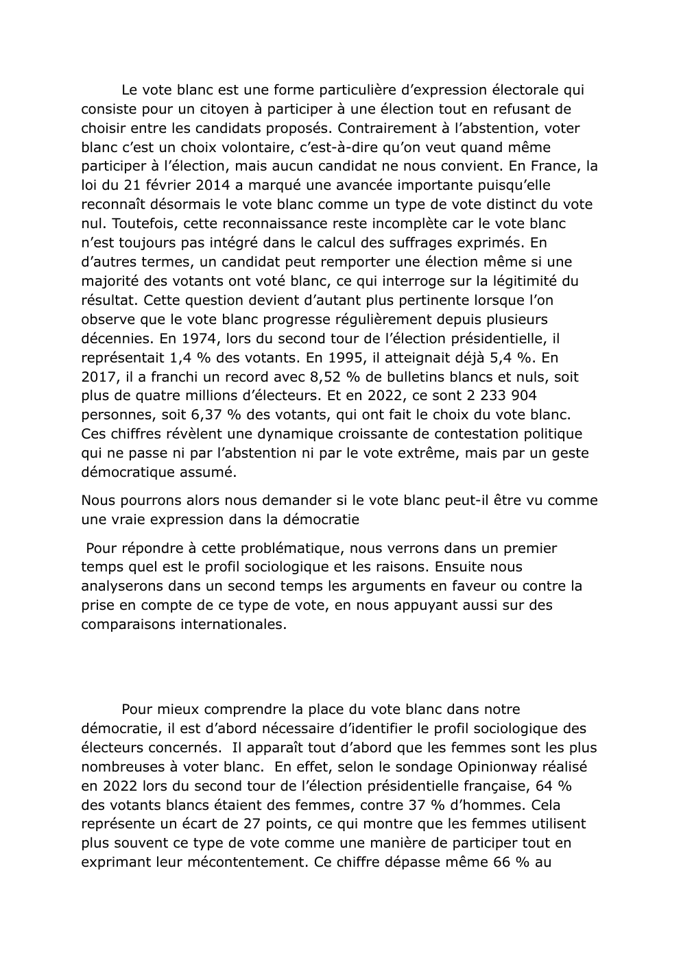 Prévisualisation du document Le vote blanc