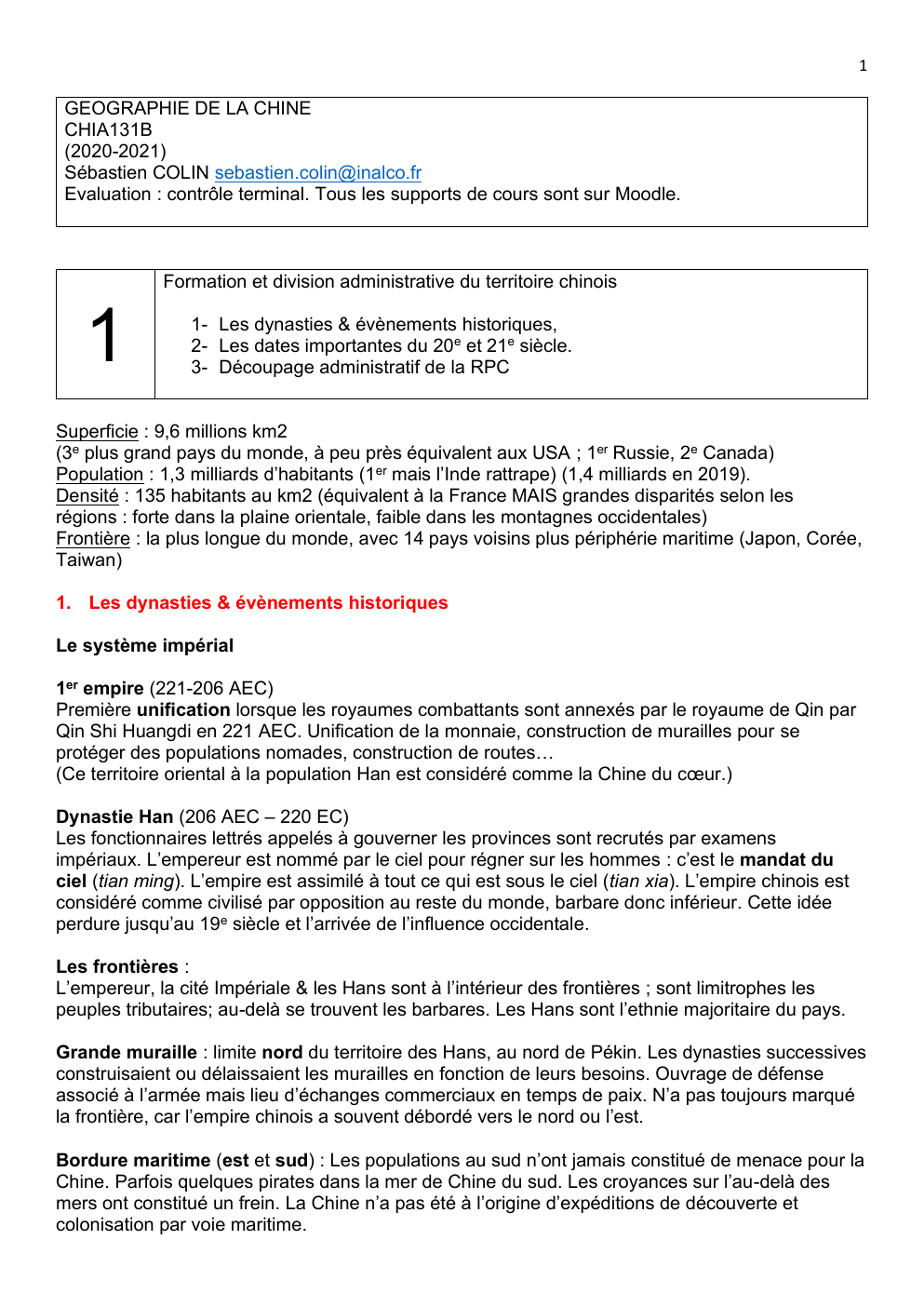 Prévisualisation du document GEOGRAPHIE DE LA CHINE