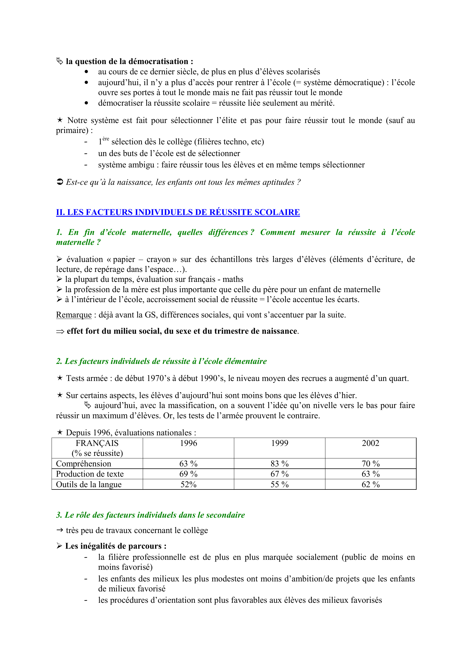 Prévisualisation du document L'ÉCHEC SCOLAIRE ET L'ÉGALITÉ DES CHANCES
I.