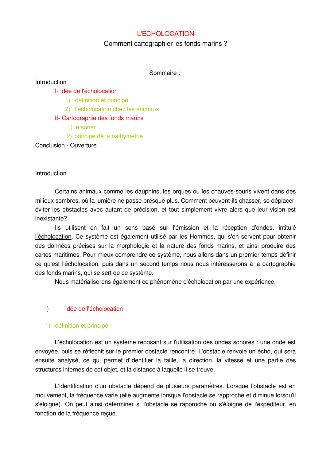 Prévisualisation du document l'écholocation