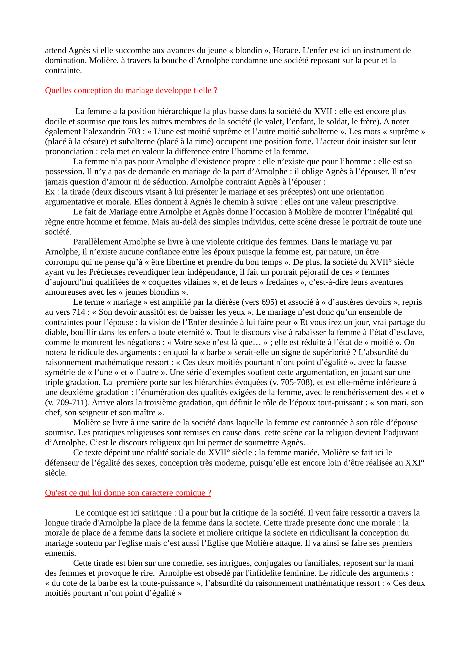 Prévisualisation du document L'école des femmes Molière Acte 3