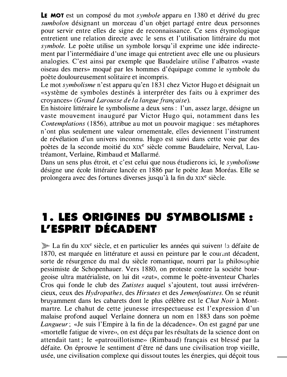 Prévisualisation du document L'ÉCOLE SYMBOLISTE - Histoire de la littérature