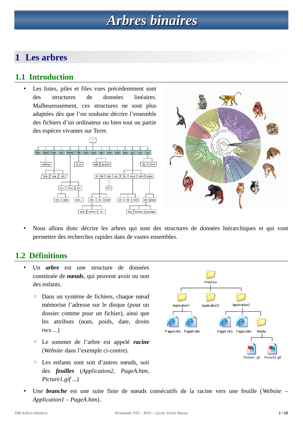 Prévisualisation du document leçon arbres binaires nsi terminale