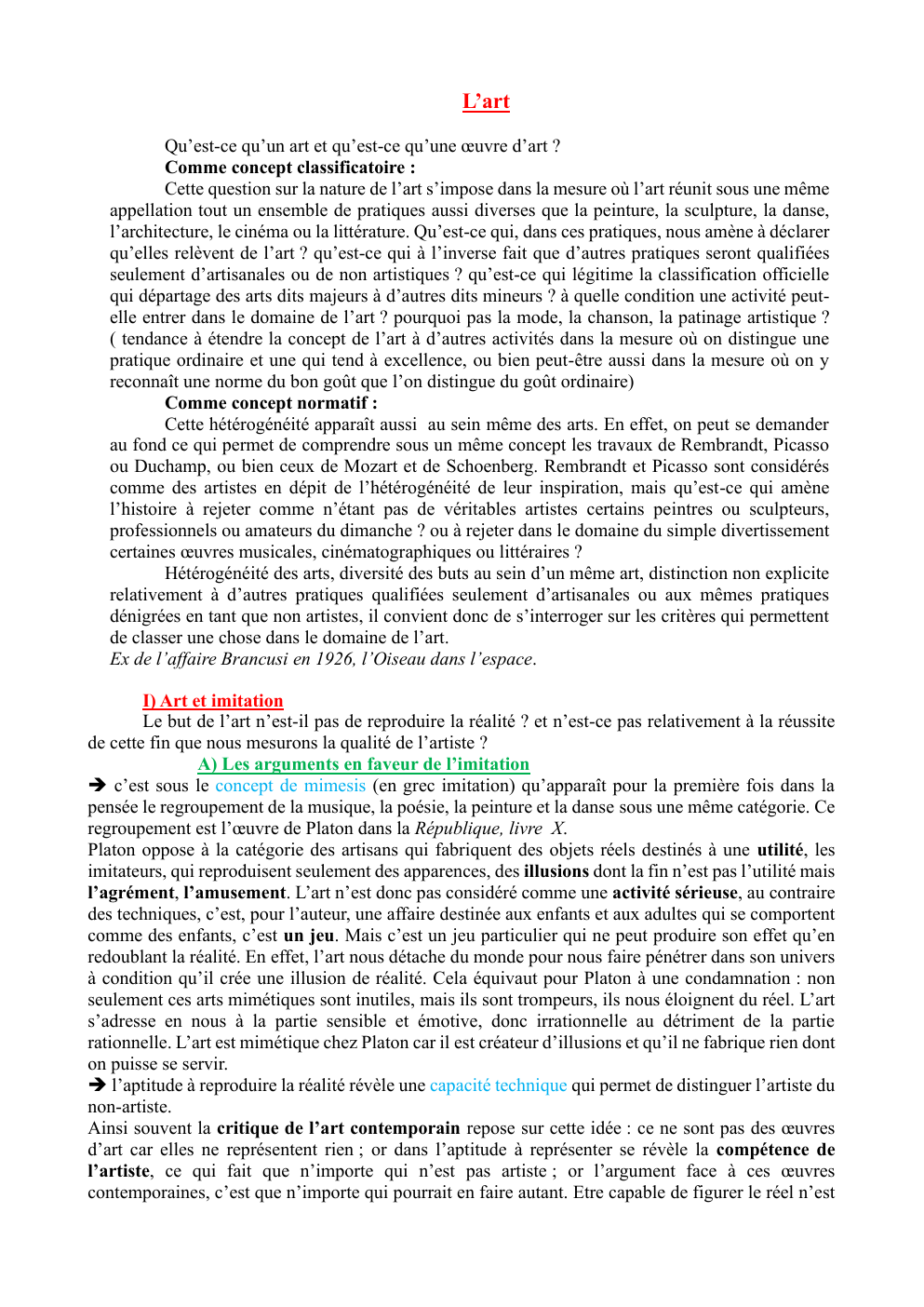 Prévisualisation du document Leçon philosophie : Qu’est-ce qu’un art et qu’est-ce qu’une œuvre d’art ?