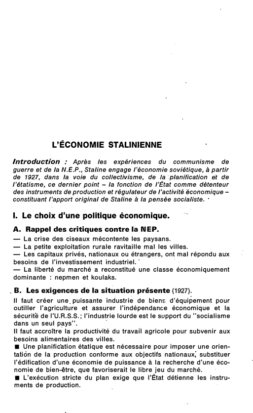 Prévisualisation du document L'ÉCONOMIE STALINIENNE