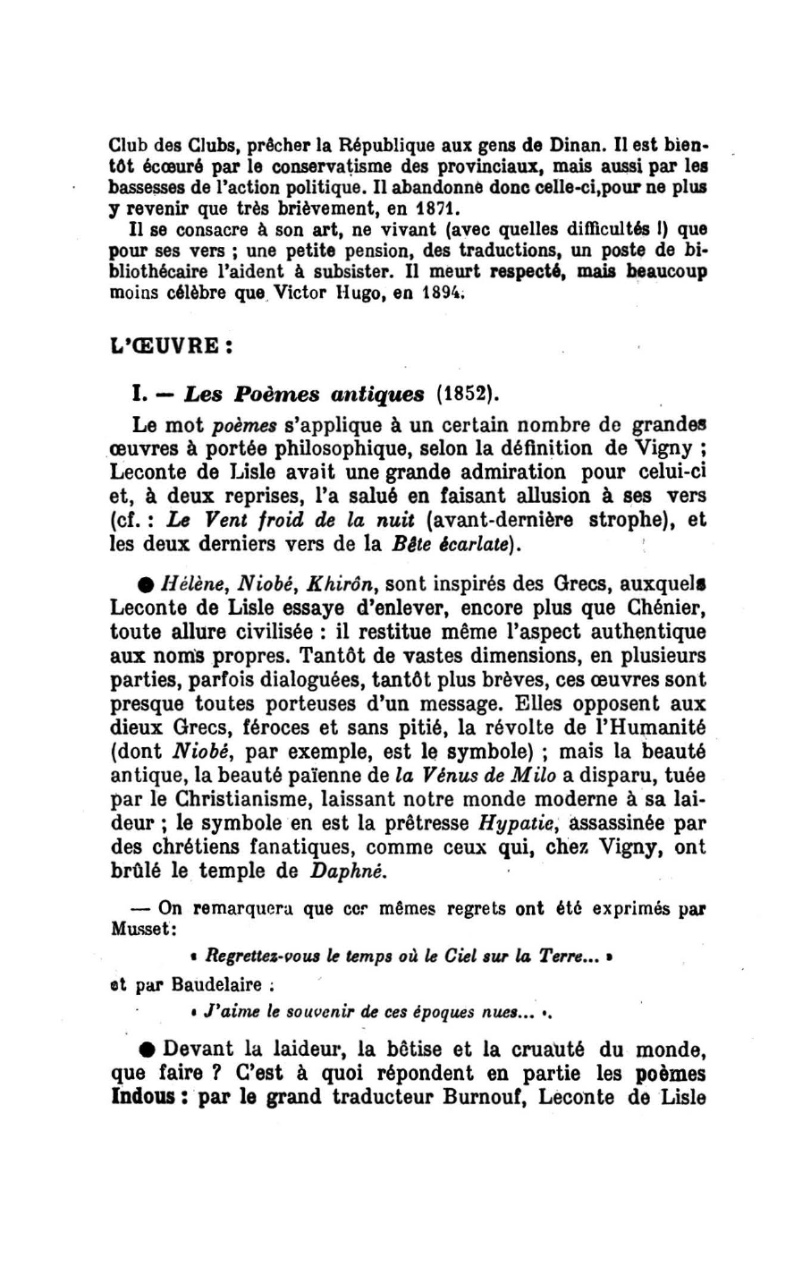 Prévisualisation du document LECONTE DE LISLE : 1818-1894 (vie et oeuvre)