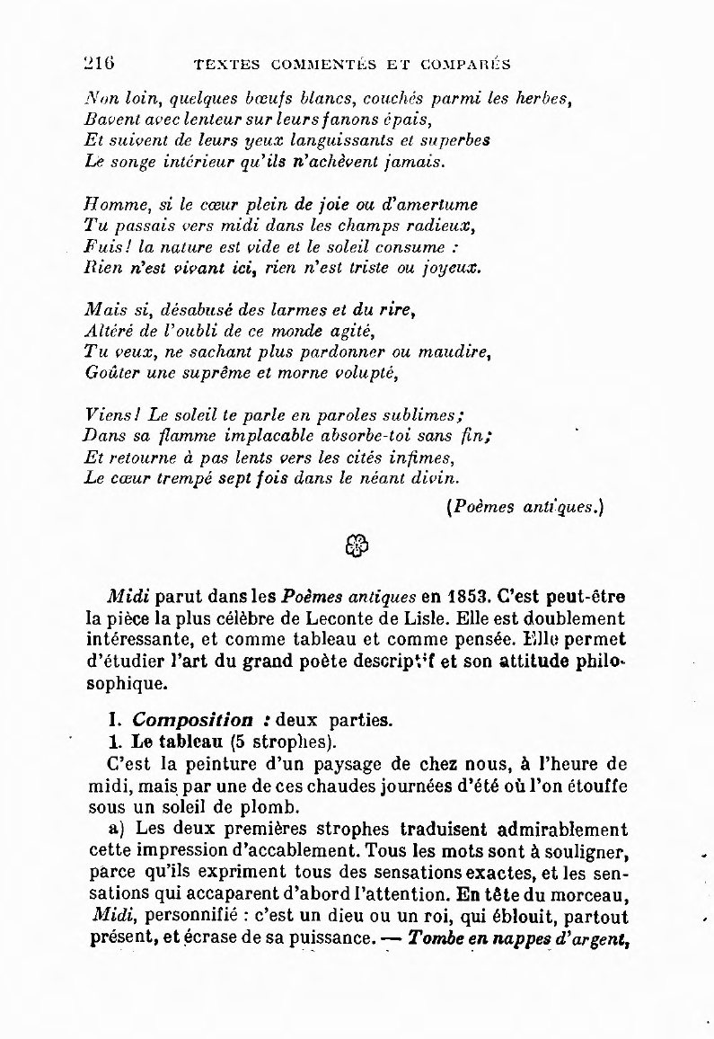 Prévisualisation du document LECONTE DE LISLE  : Midi. (Poèmes antiques.) - commentaire