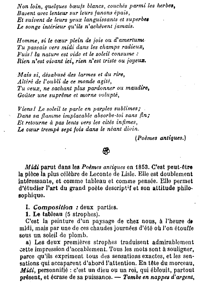 Prévisualisation du document LECONTE DE LISLE : MIDI (Poèmes antiques)