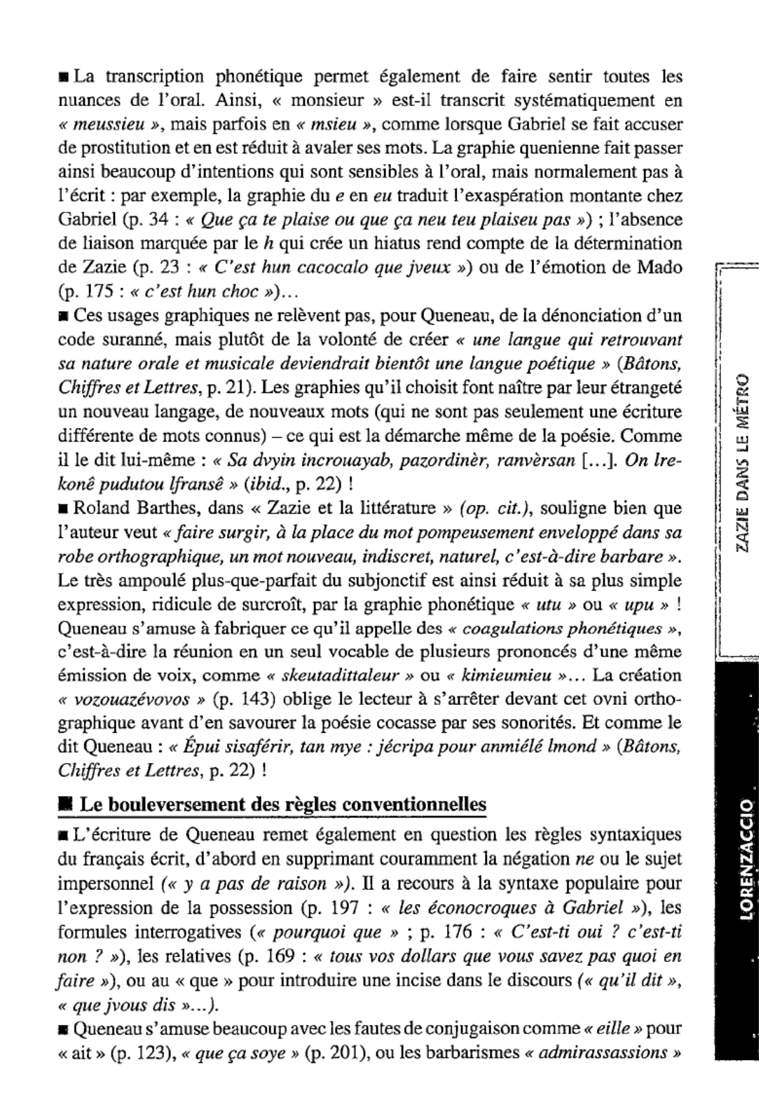 Prévisualisation du document L'écriture et l'esthétique dans Zazie dans le métro --> roman de Raymond Queneau