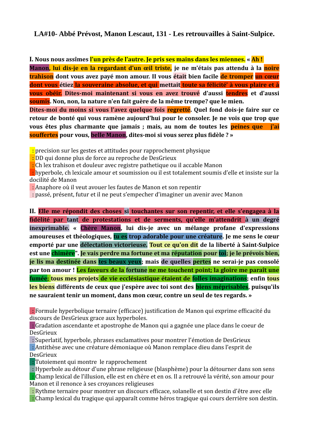 Prévisualisation du document LECTURE ANALYTIQUE   Abbé Prévost, Manon Lescaut, 131 - Les retrouvailles à Saint-Sulpice.