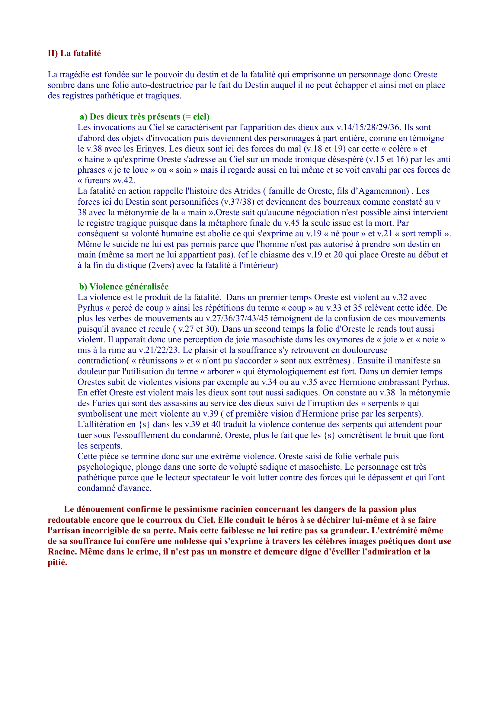 Prévisualisation du document Lecture analytique Andromaque de Racine : Acte V scène 5.