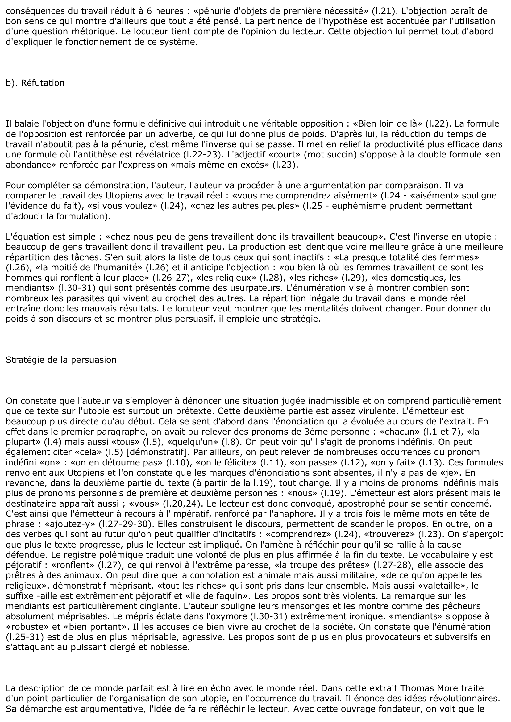 Prévisualisation du document Lecture Analytique De L'utopie De Thomas More