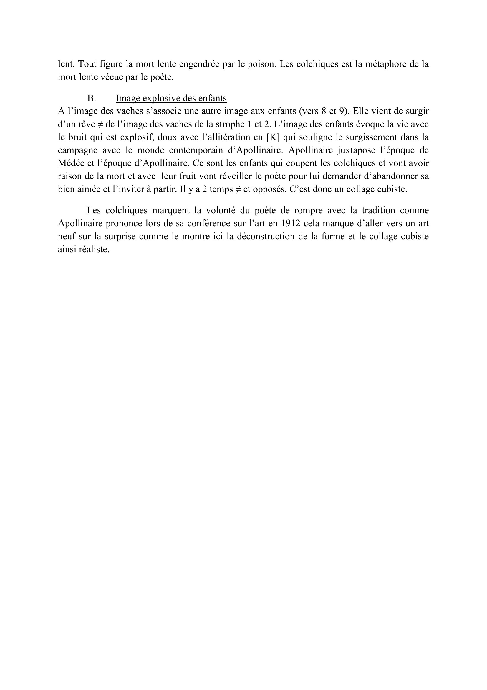 Prévisualisation du document Lecture analytique des Colchiques d'Apollinaire