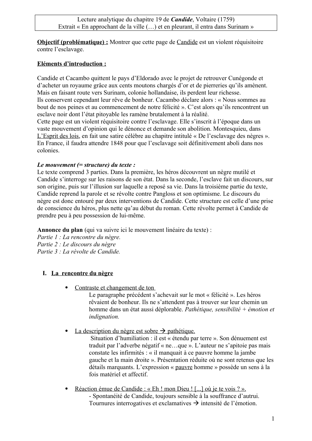 Prévisualisation du document Lecture analytique du chapitre 19 de Candide, Voltaire (1759)