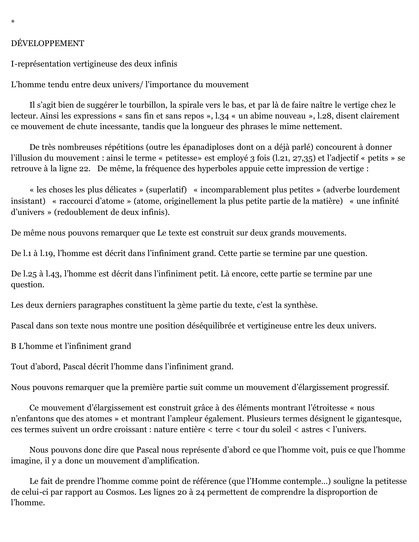 Prévisualisation du document LECTURE ANALYTIQUE: Extrait du fragment 185 « Disproportion de l’Homme » in Pensées 1670 de Blaise Pascal