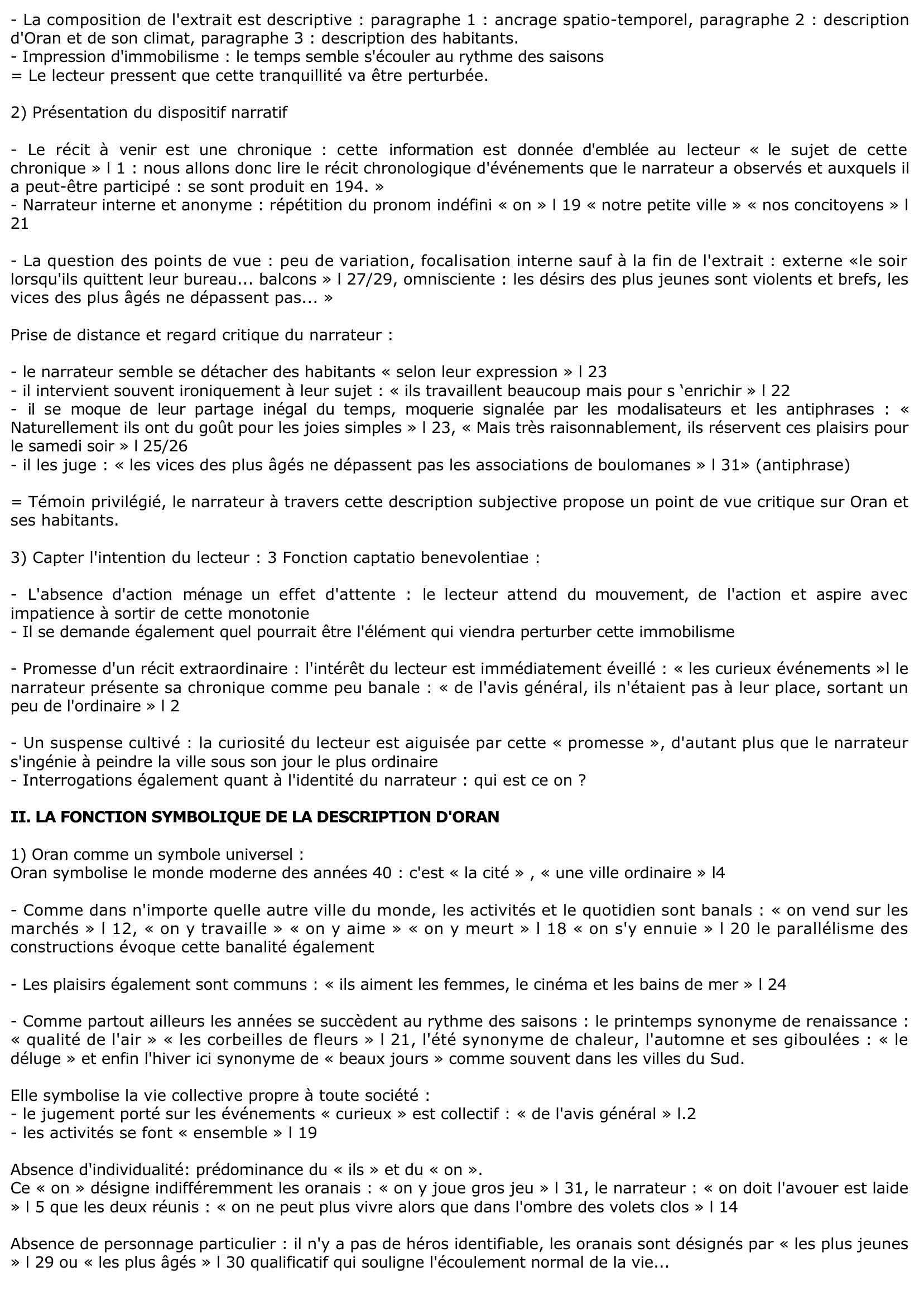 Prévisualisation du document Lecture analytique, La peste, extrait 4 : Partie VI: « Je n'ai pourtant gardé de cette journée […] le plus abject des assassinats »