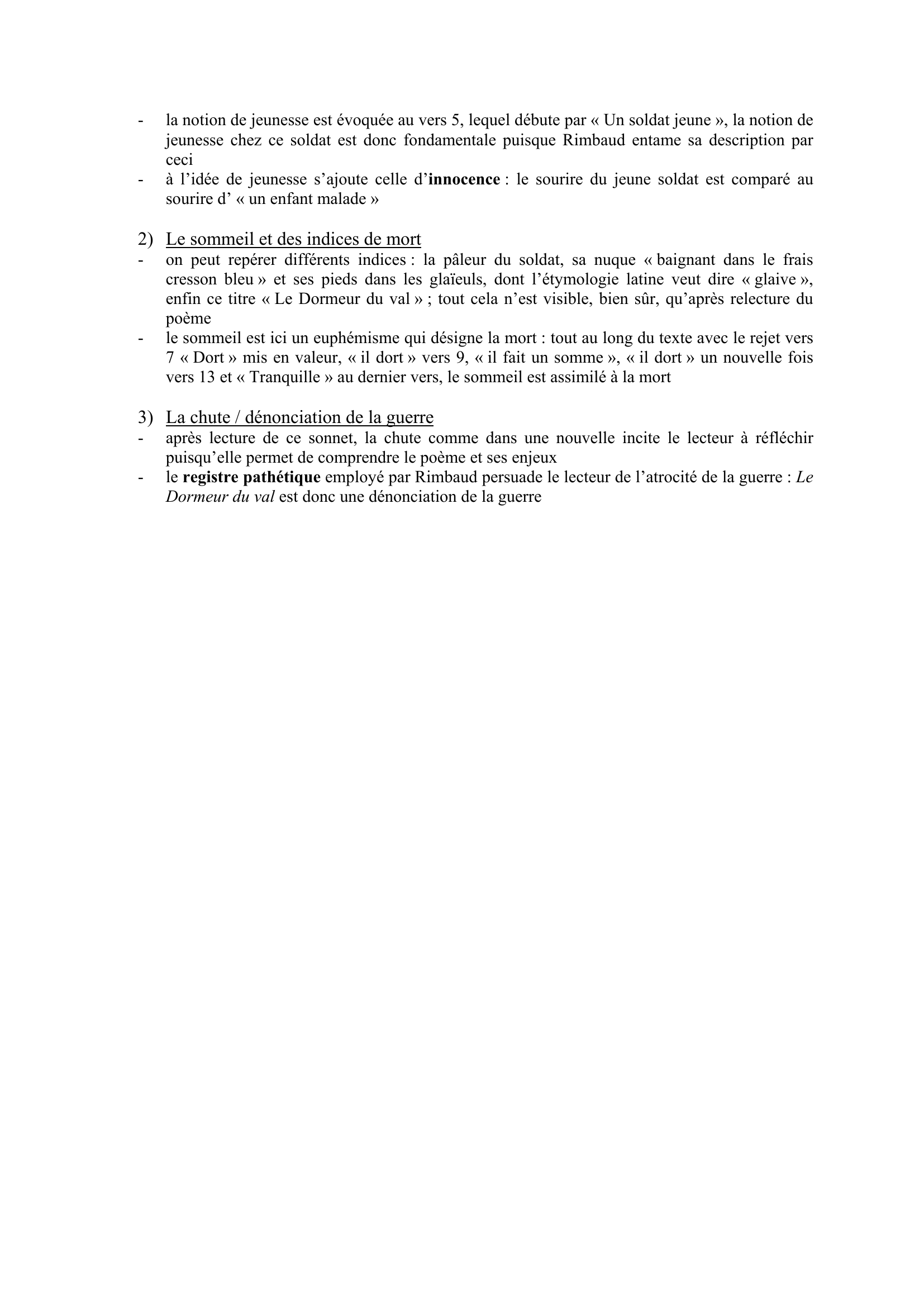 Prévisualisation du document Lecture analytique : « Le Dormeur du val » de Rimbaud