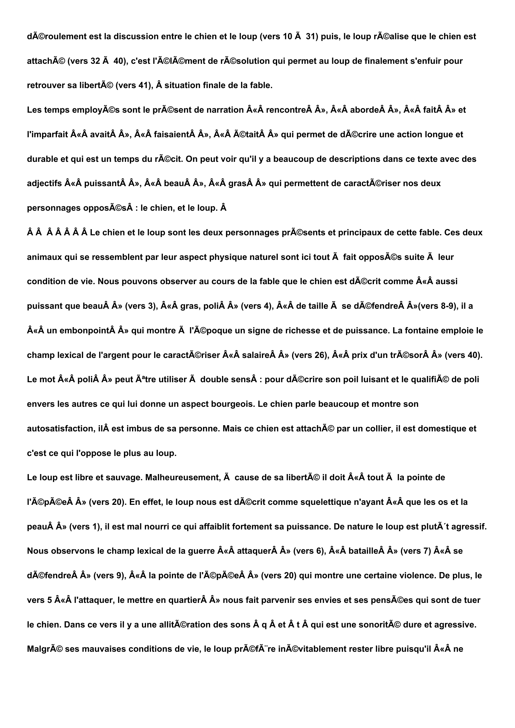 Prévisualisation du document lecture analytique "Le Loup et le Chien" La Fontaine