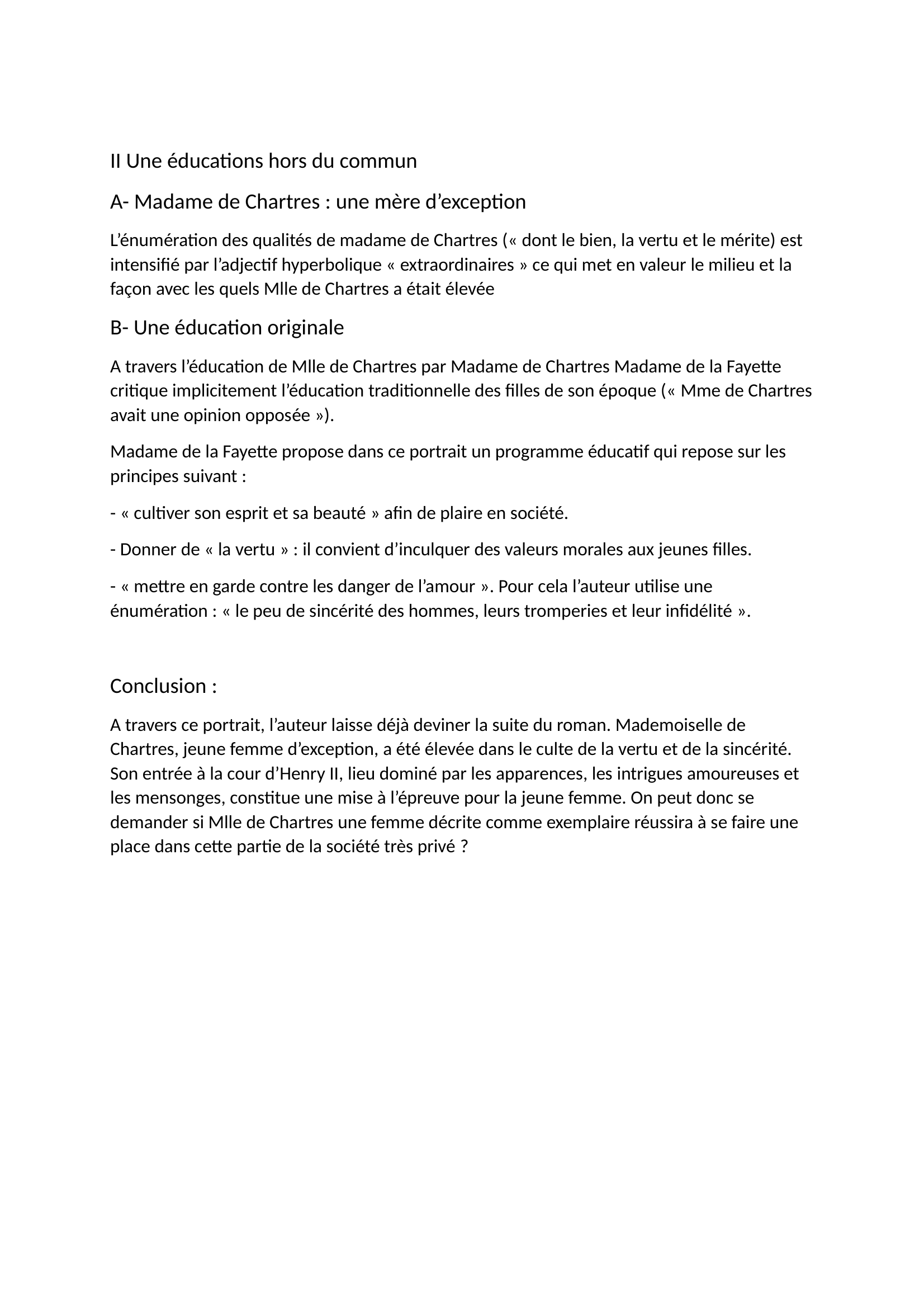 Prévisualisation du document lecture analytique Mlle de Chartres