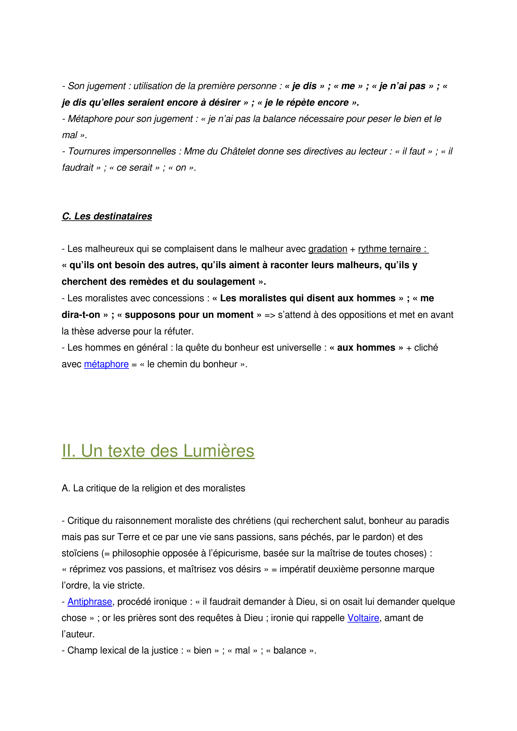 Prévisualisation du document lecture analytique Mme de Chatelet