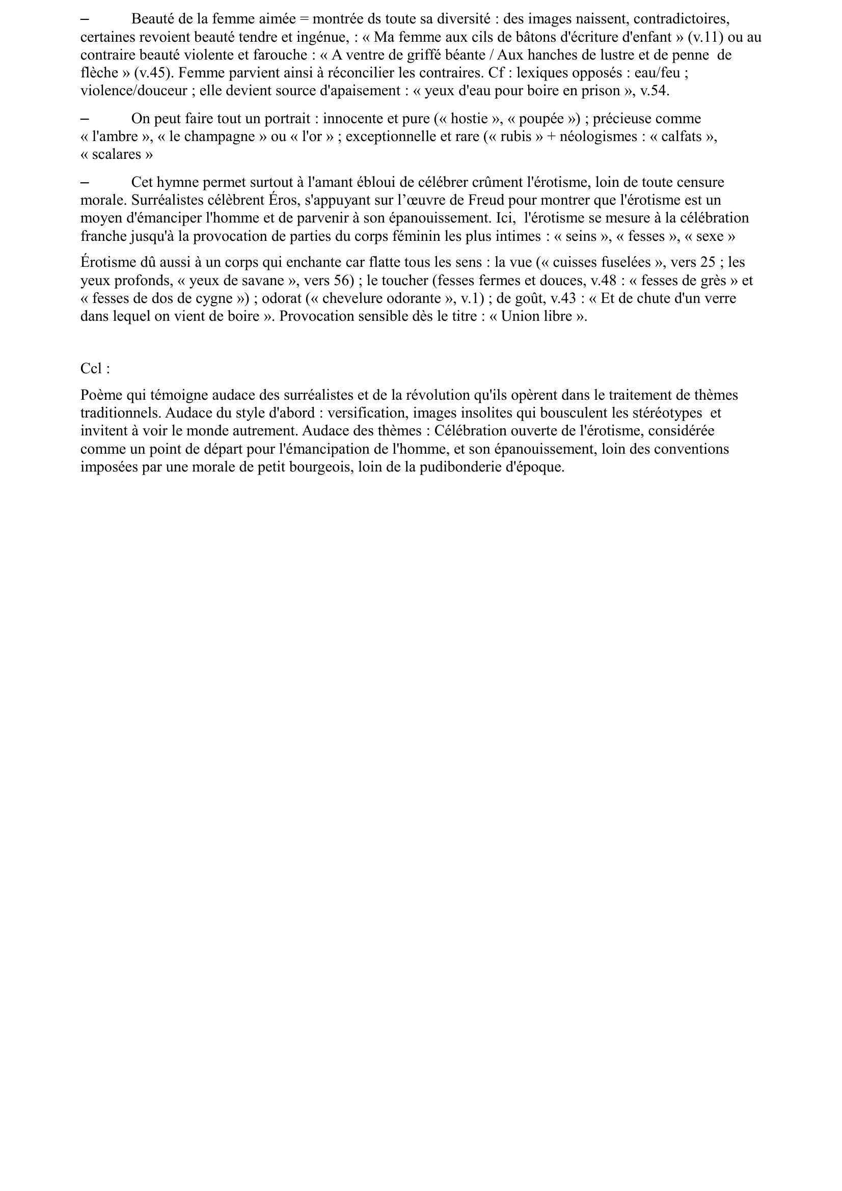 Prévisualisation du document Lecture analytique n° 5 / André Breton, « L'Union libre »