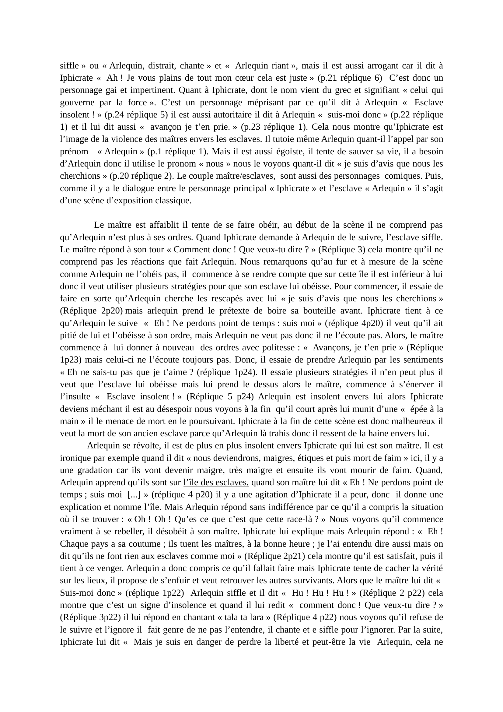 Prévisualisation du document lecture analytique scène 1 l'île aux esclaves