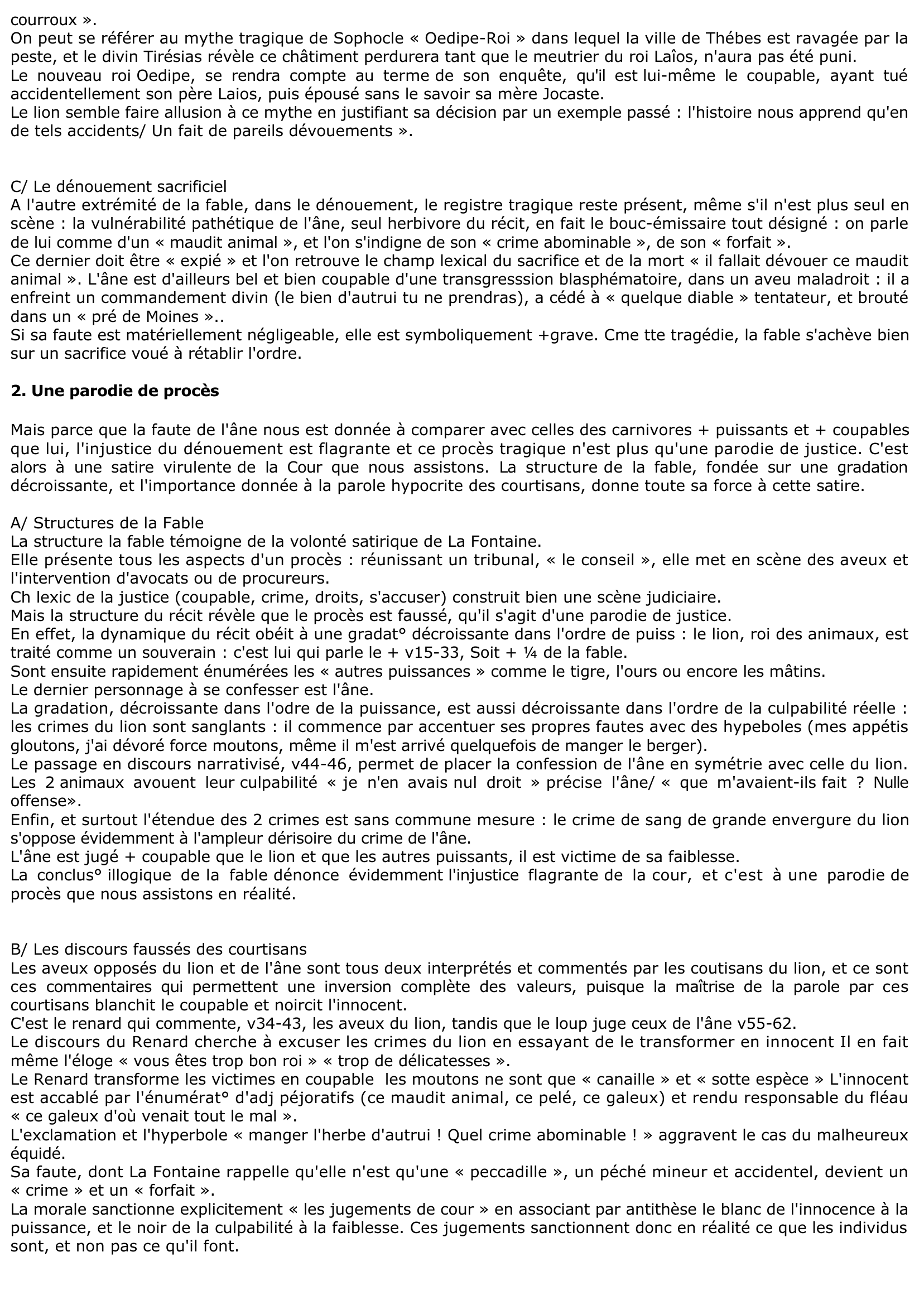 Prévisualisation du document Lecture analytique sur Les Animaux Malades de la Peste de La Fontaine