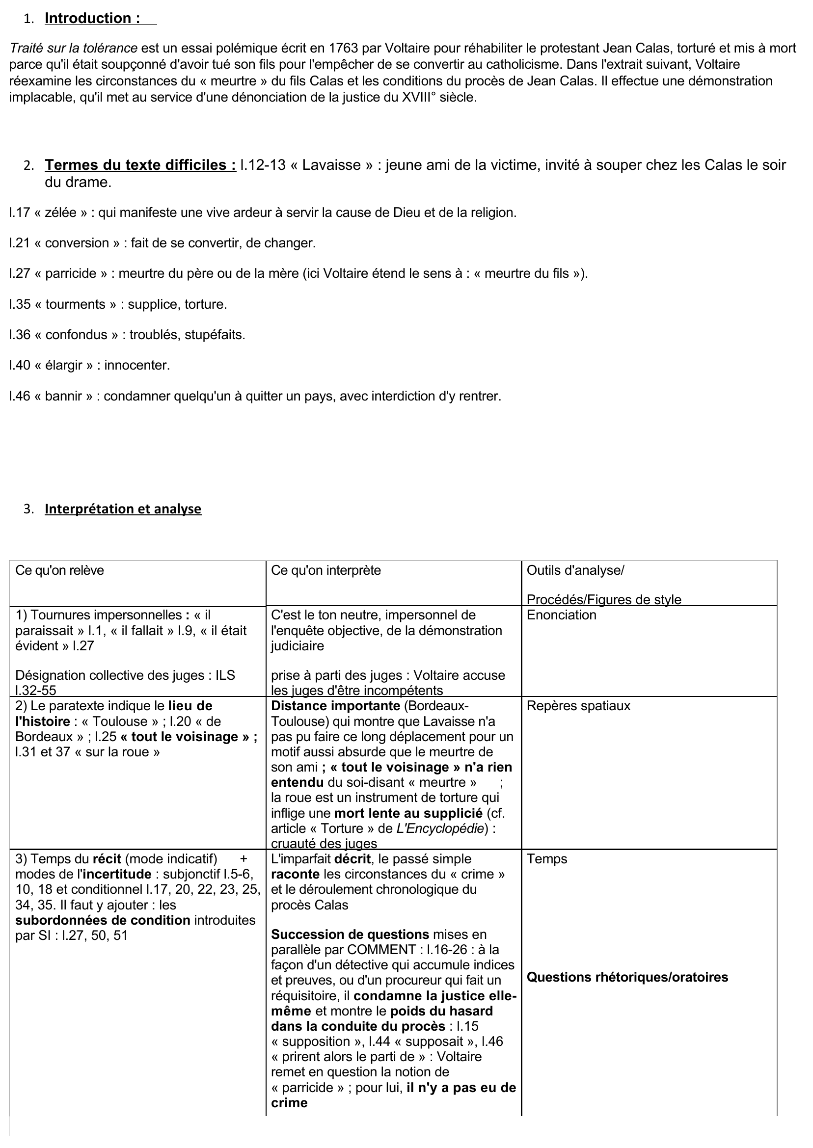 Prévisualisation du document Lecture analytique
 
Traité sur la tolérance de Voltaire