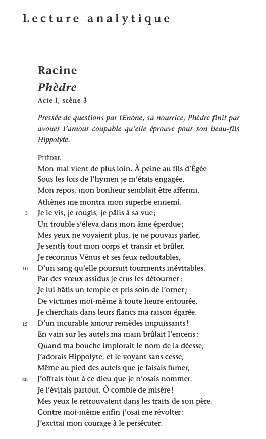 Prévisualisation du document Lecture analytique
Racine
Phèdre
Acte I, scène 3