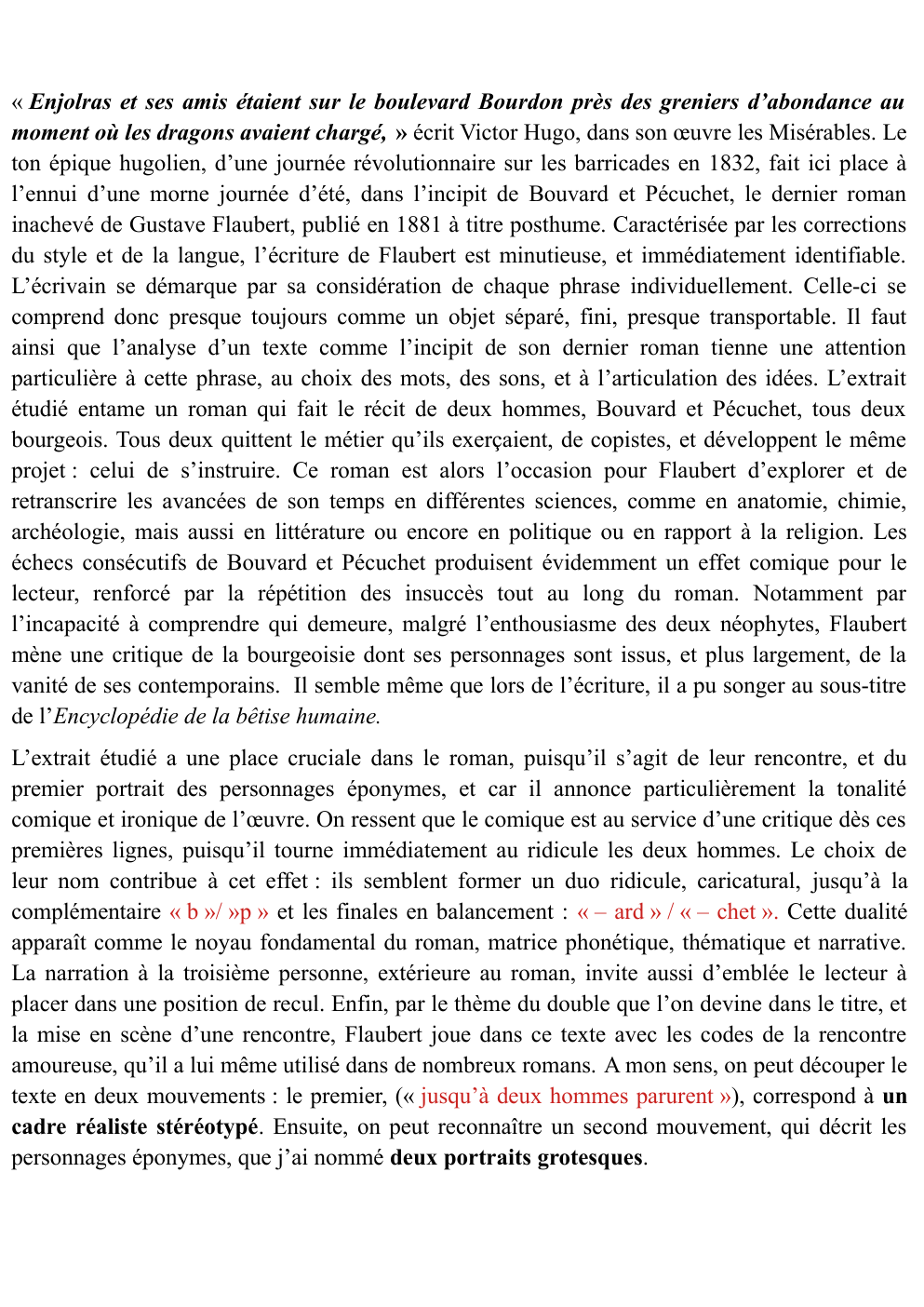 Prévisualisation du document lecture de l'incipit de Bouvard et Pécuchet de Flaubert