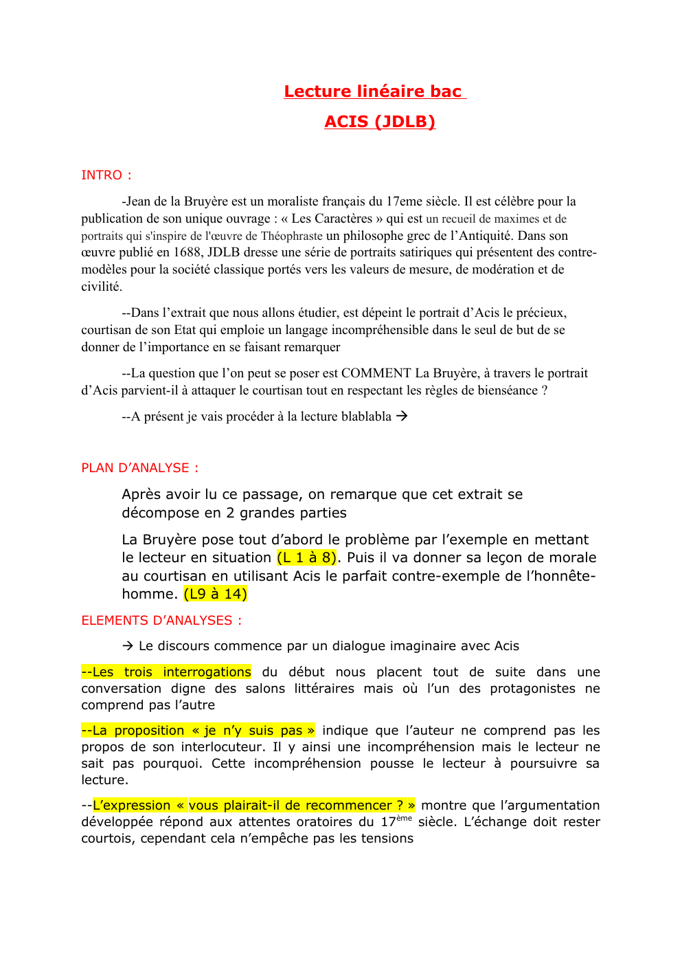 Prévisualisation du document lecture linéaire ACIS - Jean de la Bruyère