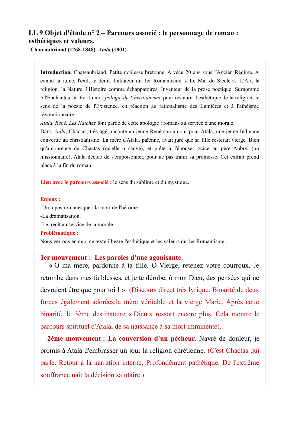 Prévisualisation du document lecture linéaire Chateaubriand (1768-1848) Atala (1801)