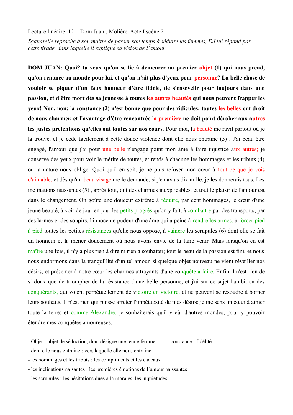 Prévisualisation du document lecture linéaire Dom juan