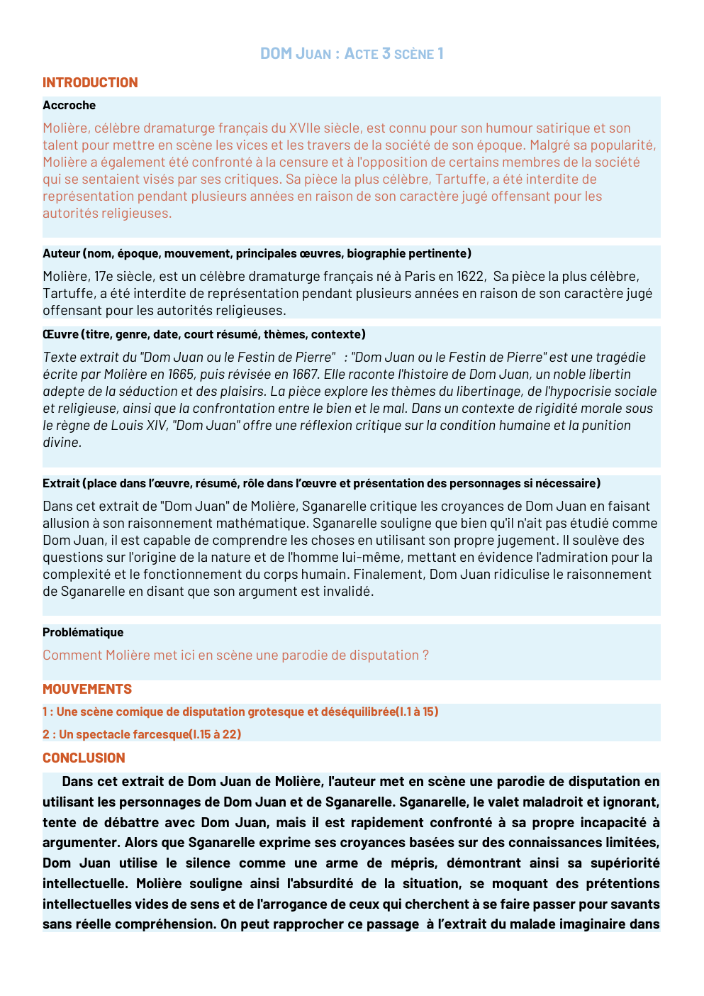 Prévisualisation du document Lecture linéaire Dom Juan Acte 3 scène 1