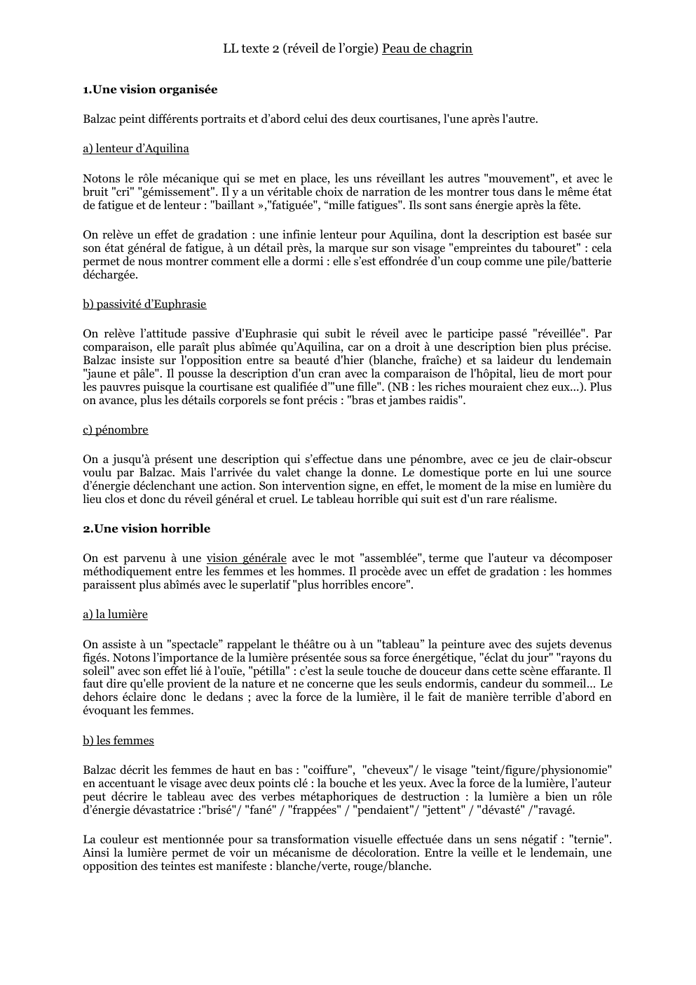 Prévisualisation du document Lecture linéaire d'un extrait de La Peau de chagrin de Balzac