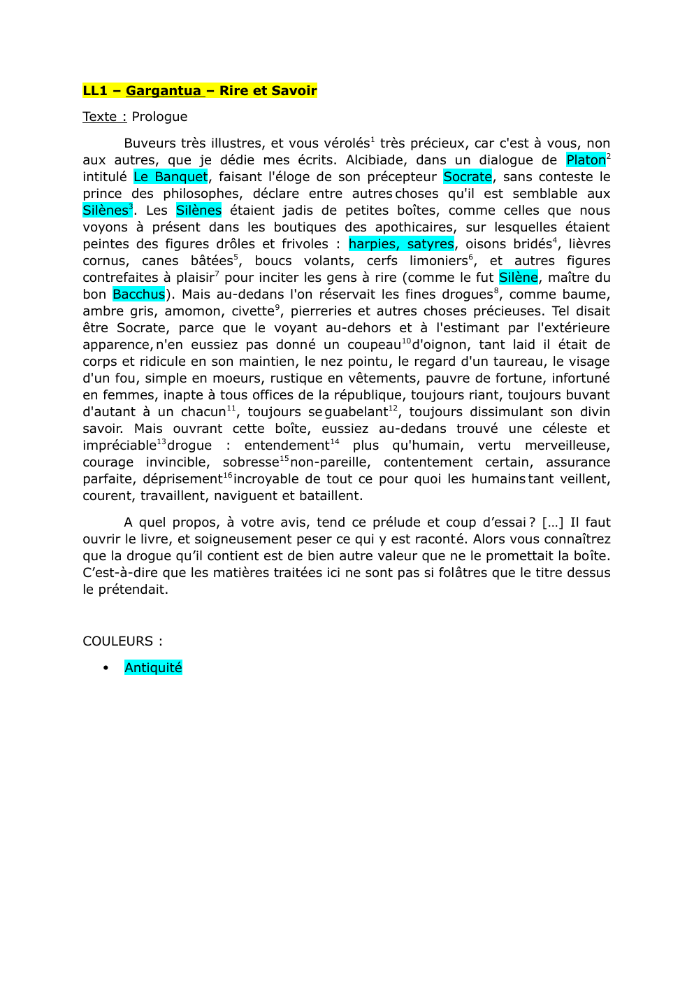 Prévisualisation du document Lecture linéaire - Gargantua - Le prologue