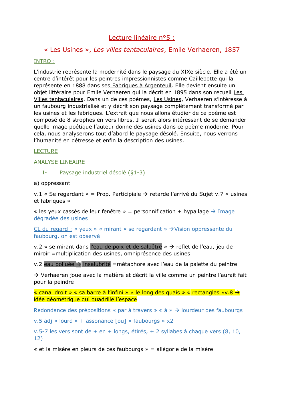 Prévisualisation du document Lecture linéaire : Les Usines, Emile Verhaeren