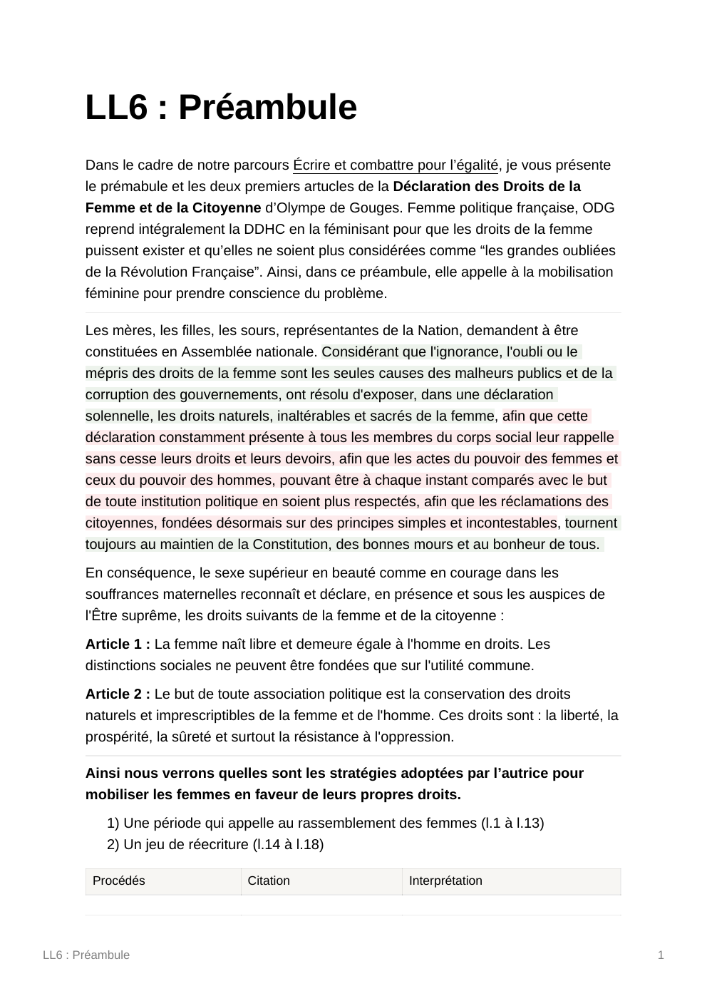 Prévisualisation du document Lecture linéaire Préambule DDFC