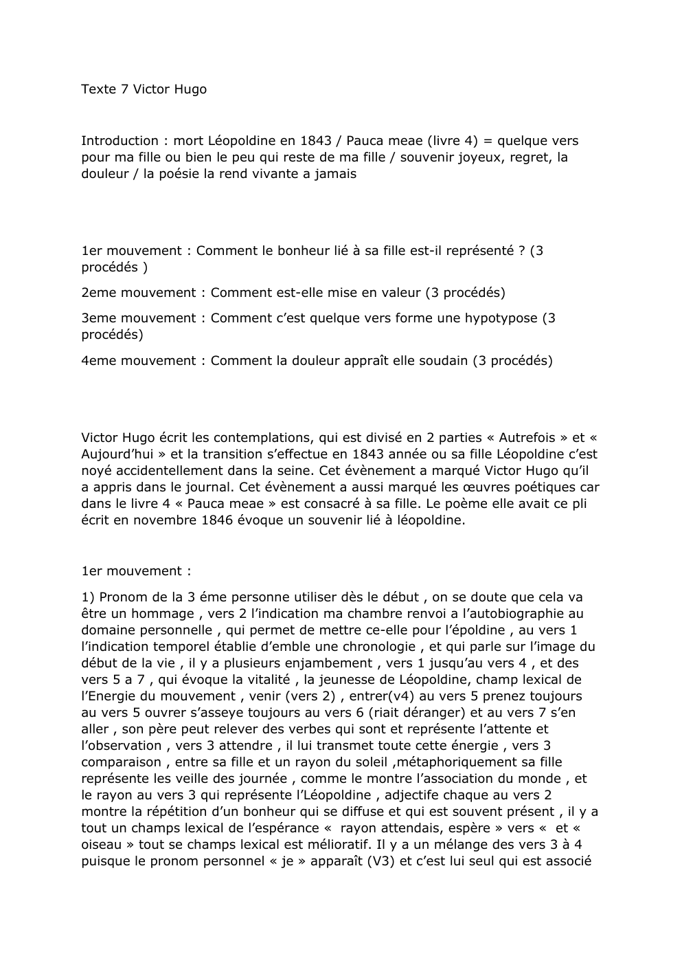 Prévisualisation du document lecture linéaire: Victor Hugo Pauca meae (livre 4)