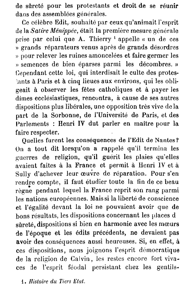 Prévisualisation du document L'Edit de Nantes et ses conséquences sous Henri IV et sous Louis XIII