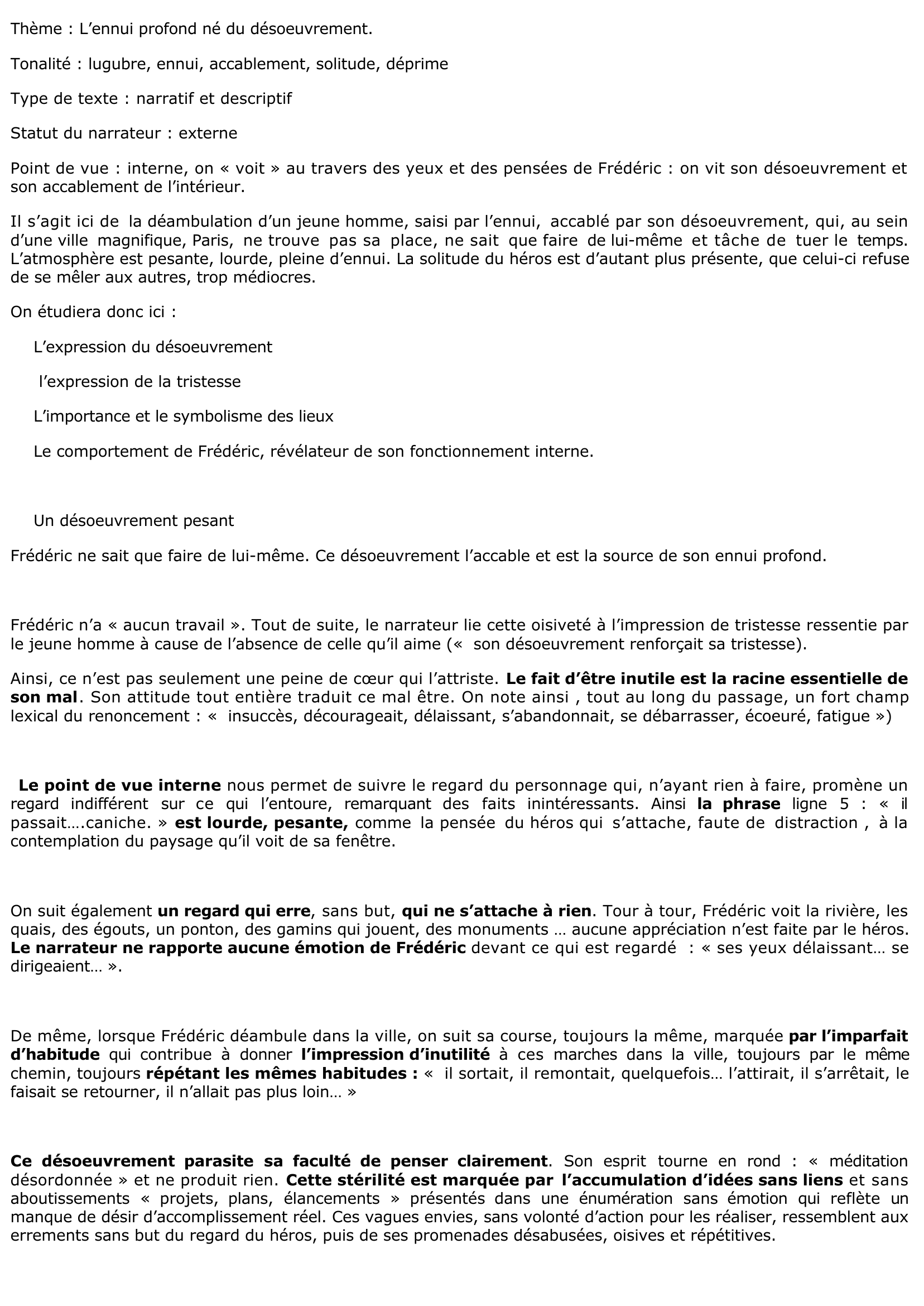 Prévisualisation du document L'Education Sentimentale - Flaubert: l'ennui de Frédéric
