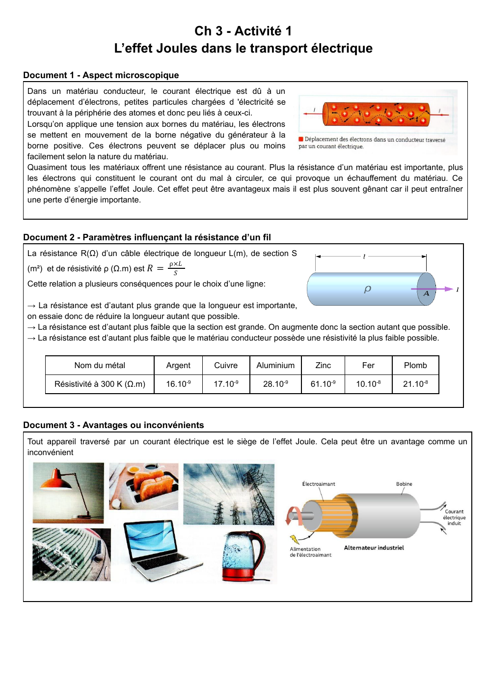 Prévisualisation du document L'effet Joules