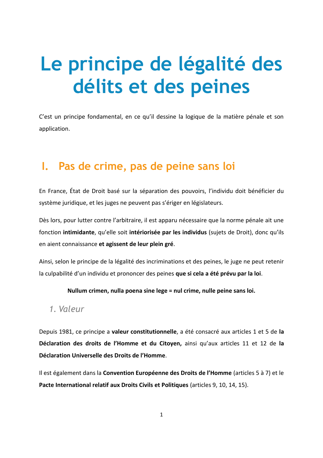 Prévisualisation du document Légalité des délits et des peines au Niger