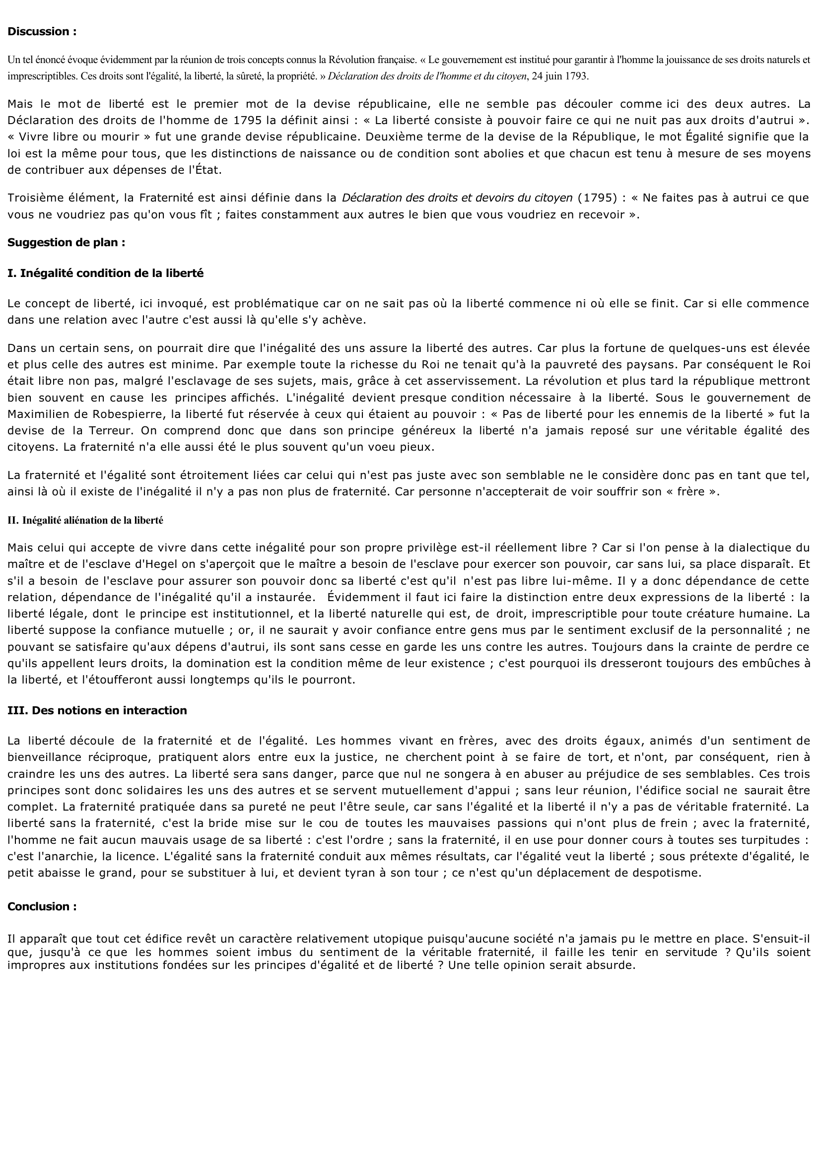 Prévisualisation du document l'égalité et la fraternité sont-elles nécessaires a la liberté 	?