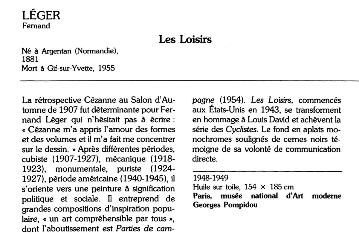 Prévisualisation du document LÉGER Fernand : Les Loisirs
