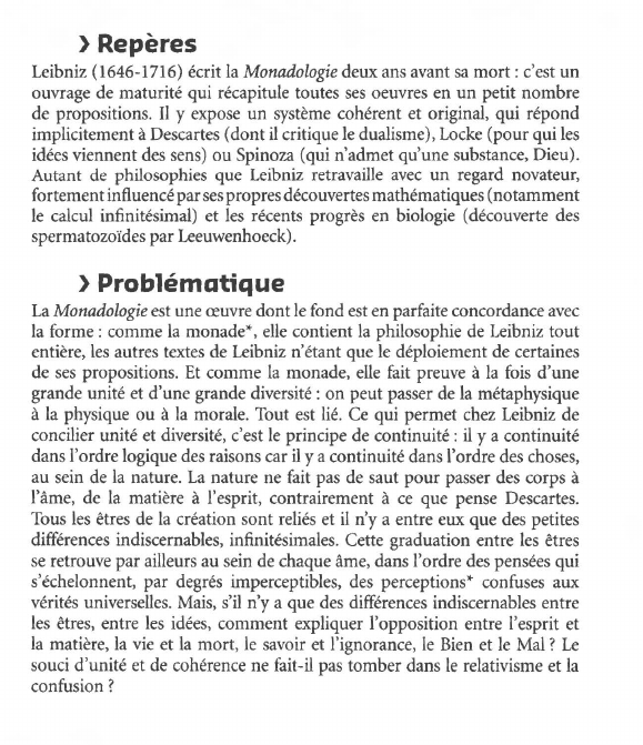 Prévisualisation du document LEIBNIZ : LA MONADOLOGIE (Résumé & Analyse)
