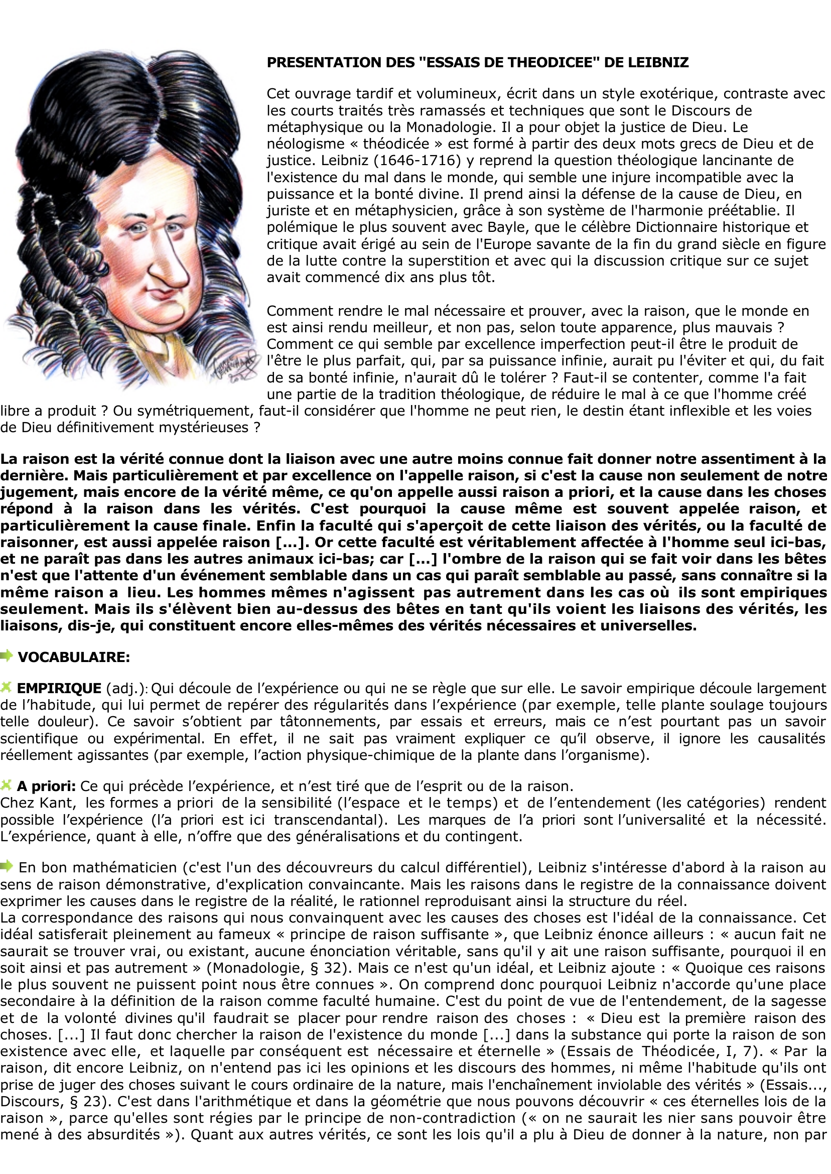 Prévisualisation du document LEIBNIZ: La raison est la vérité