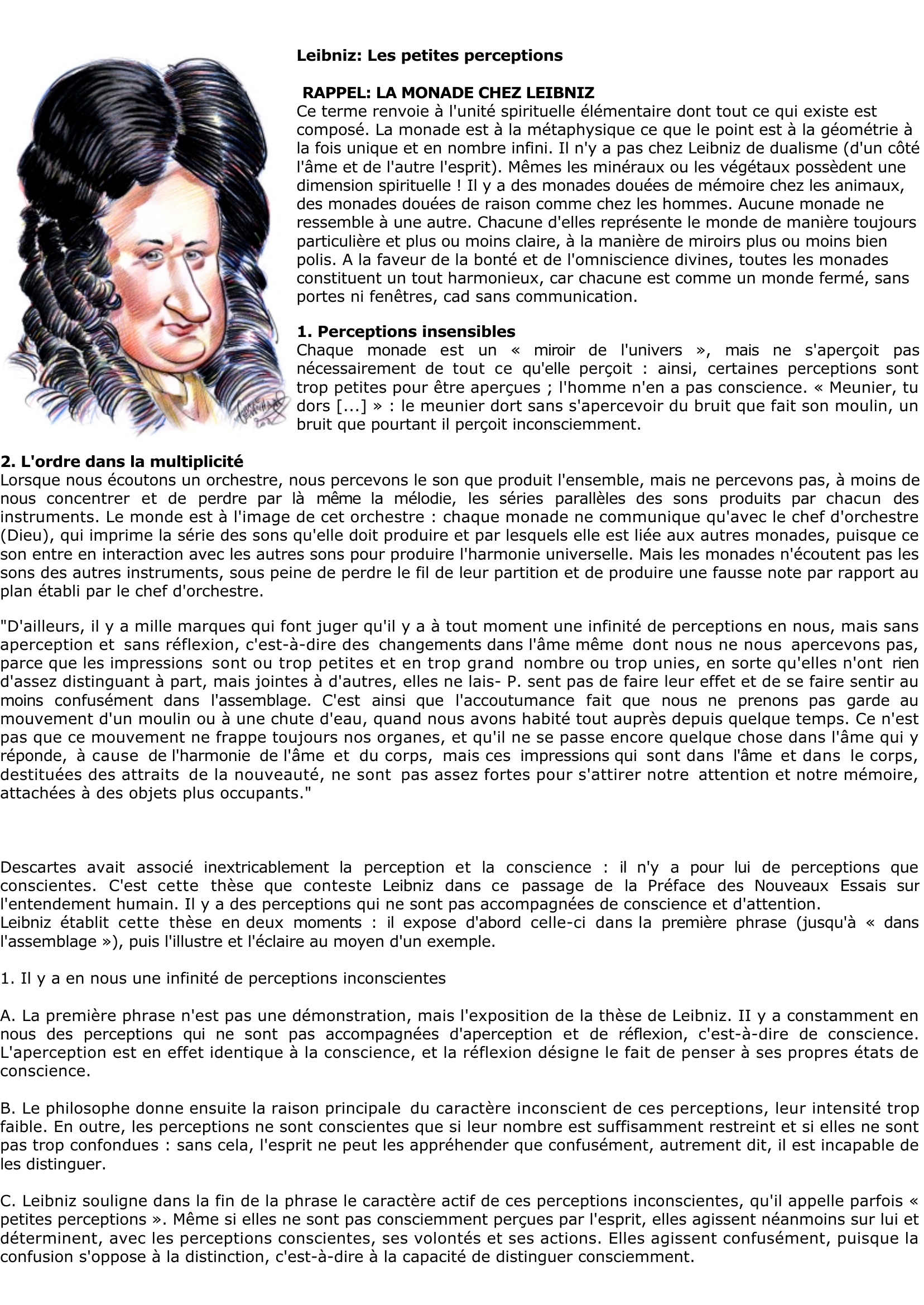 Prévisualisation du document Leibniz: Les petites perceptions