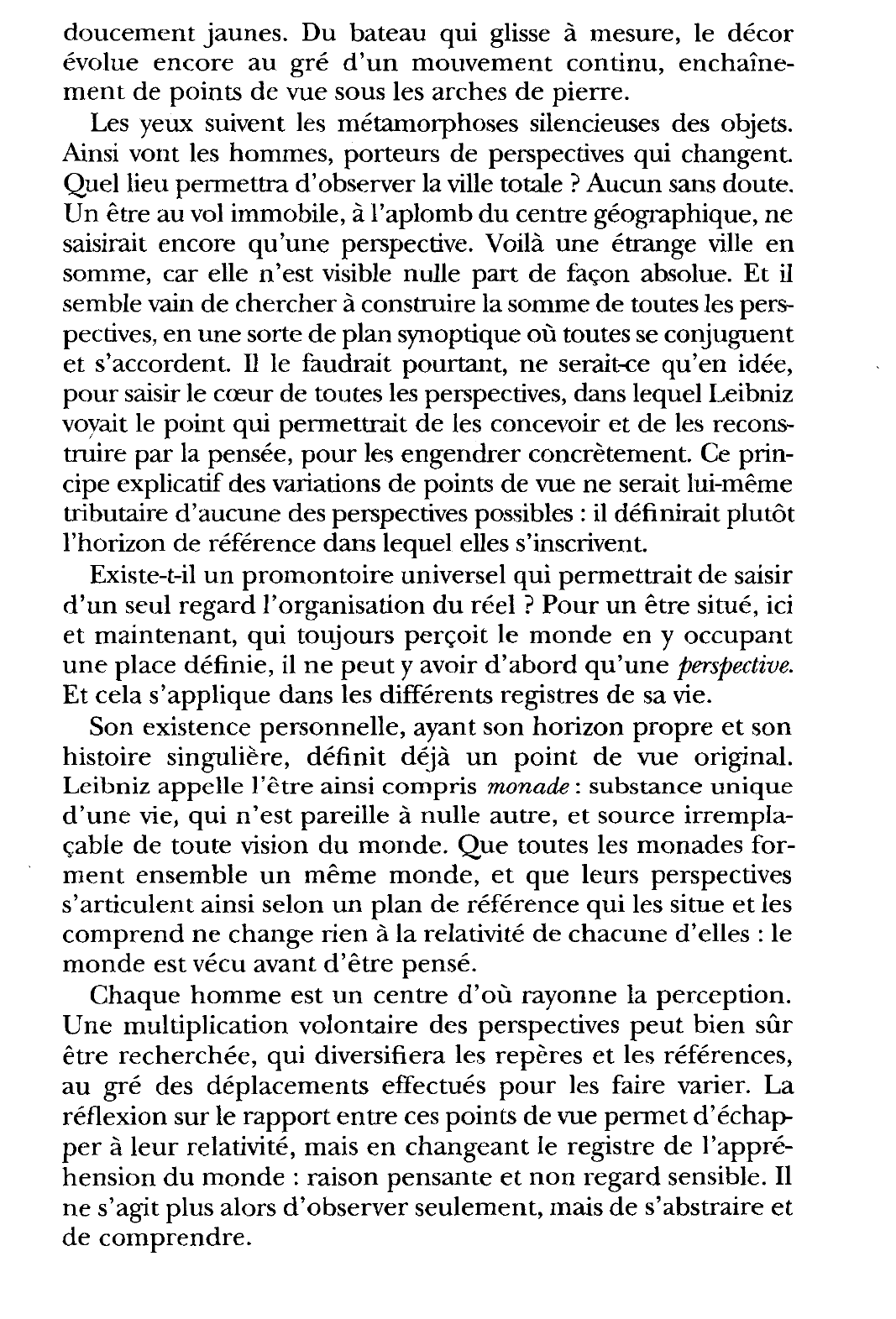 Prévisualisation du document Leibniz, Monadologie, § 57. Voir.